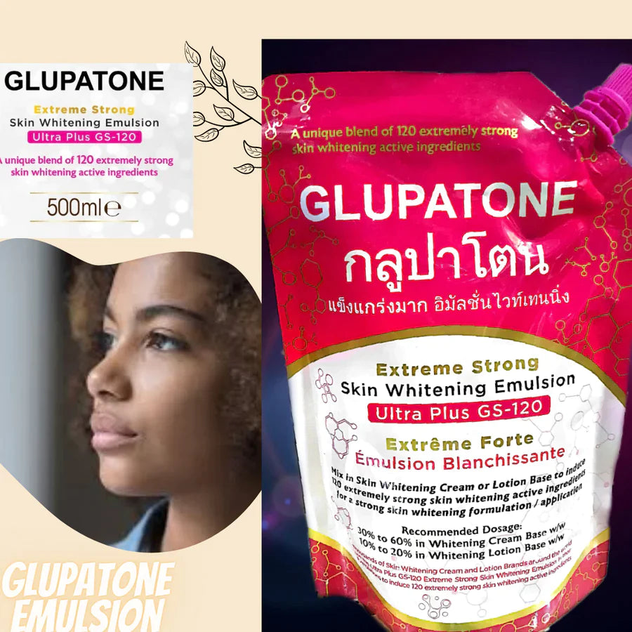 GLUPATONE Extreme Strong Whitening Emulsion Ultra Plus GS-120 For Face & Body 50ml (Pack Of 2)